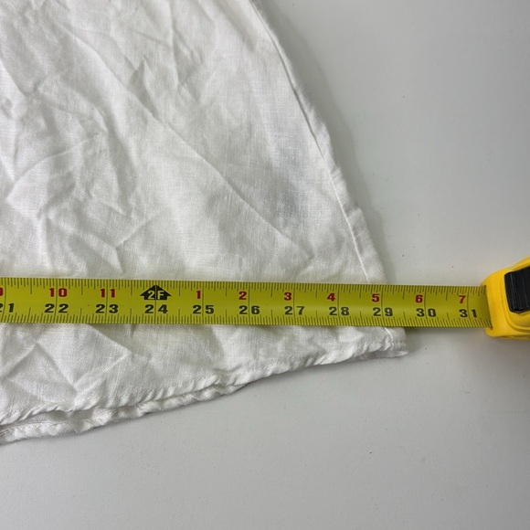 Zara White Linen Sleeveless Tie Front Tank Top - Picture 9 of 10